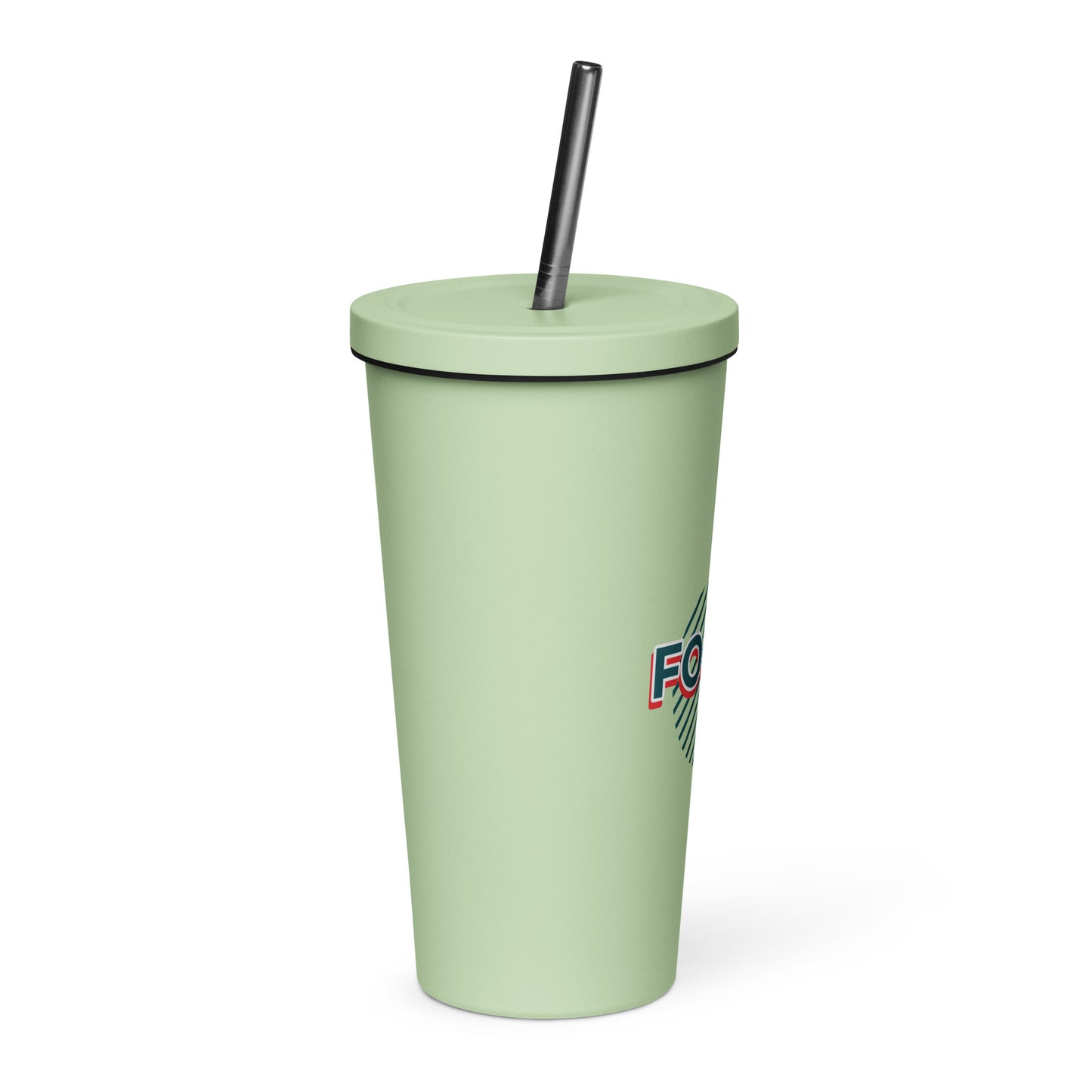 Insulated tumbler with a straw